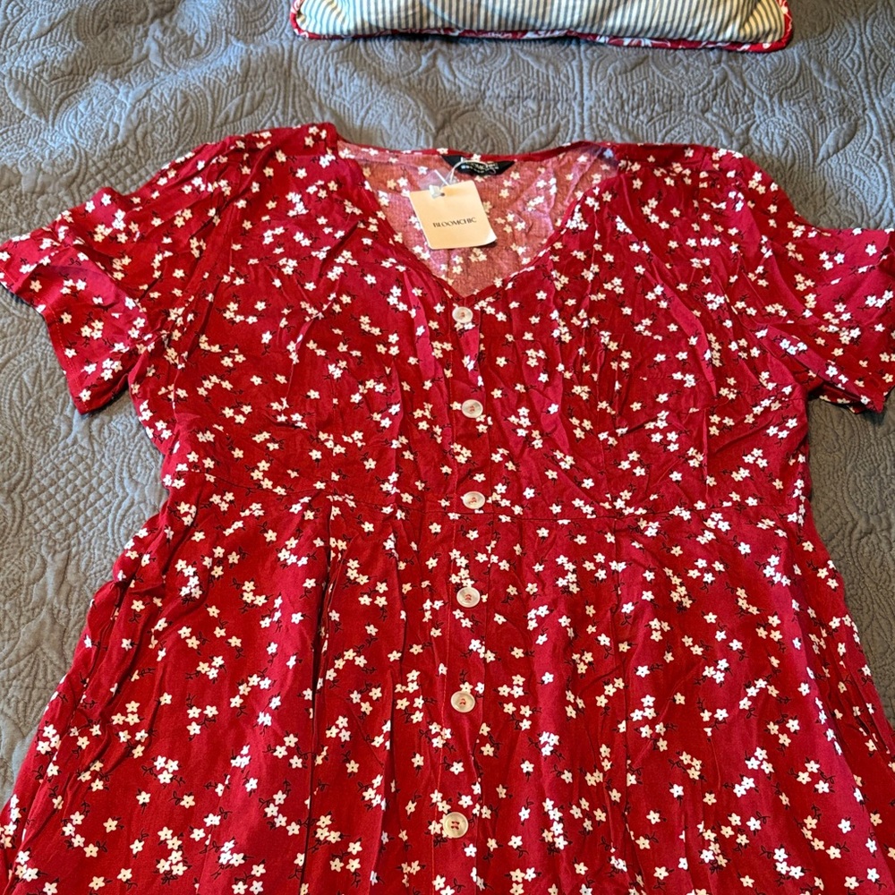 BloomChic Red and White Floral Dress